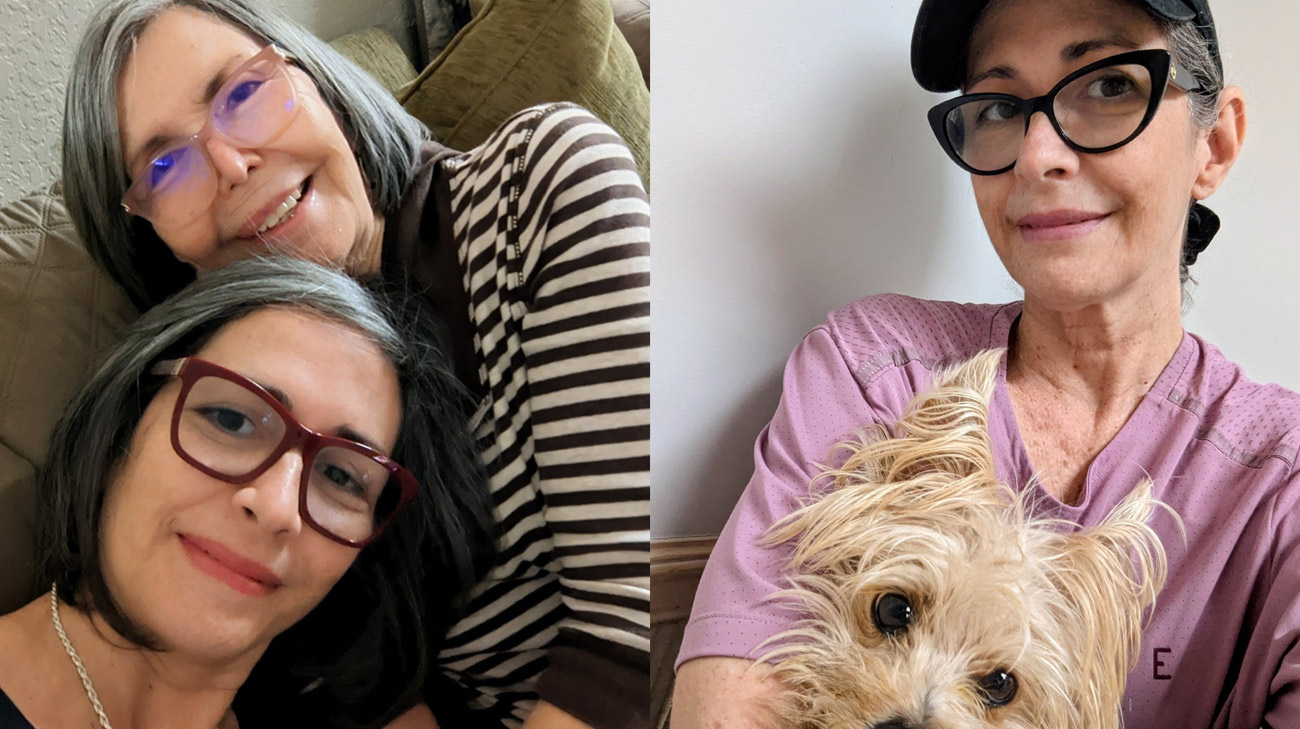 Lily Cuadra and mom Lillian Montero (left), Lilly and her dog (right)