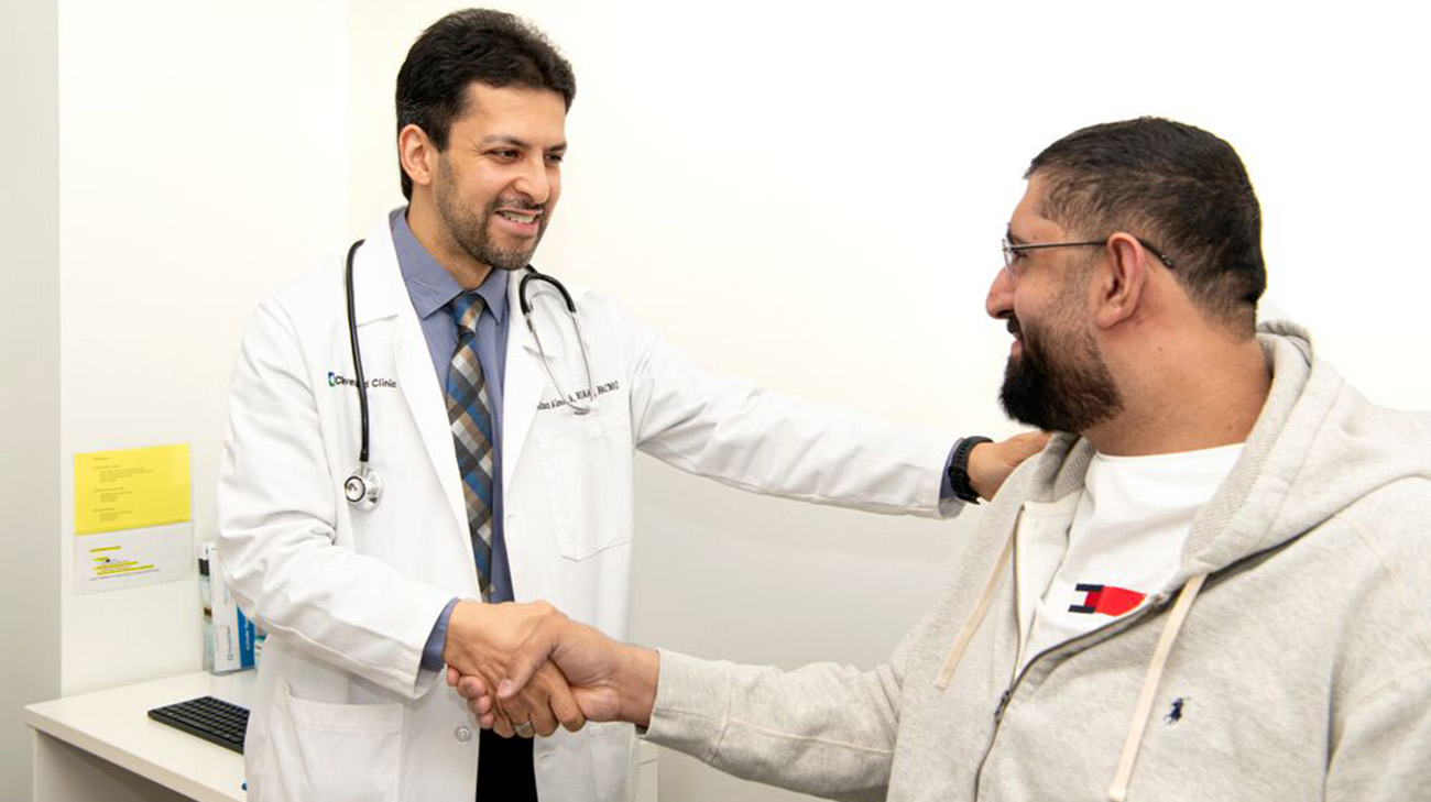 Mahdi during an appointment with Dr. Adnan Alsadah at Cleveland Clinic. 