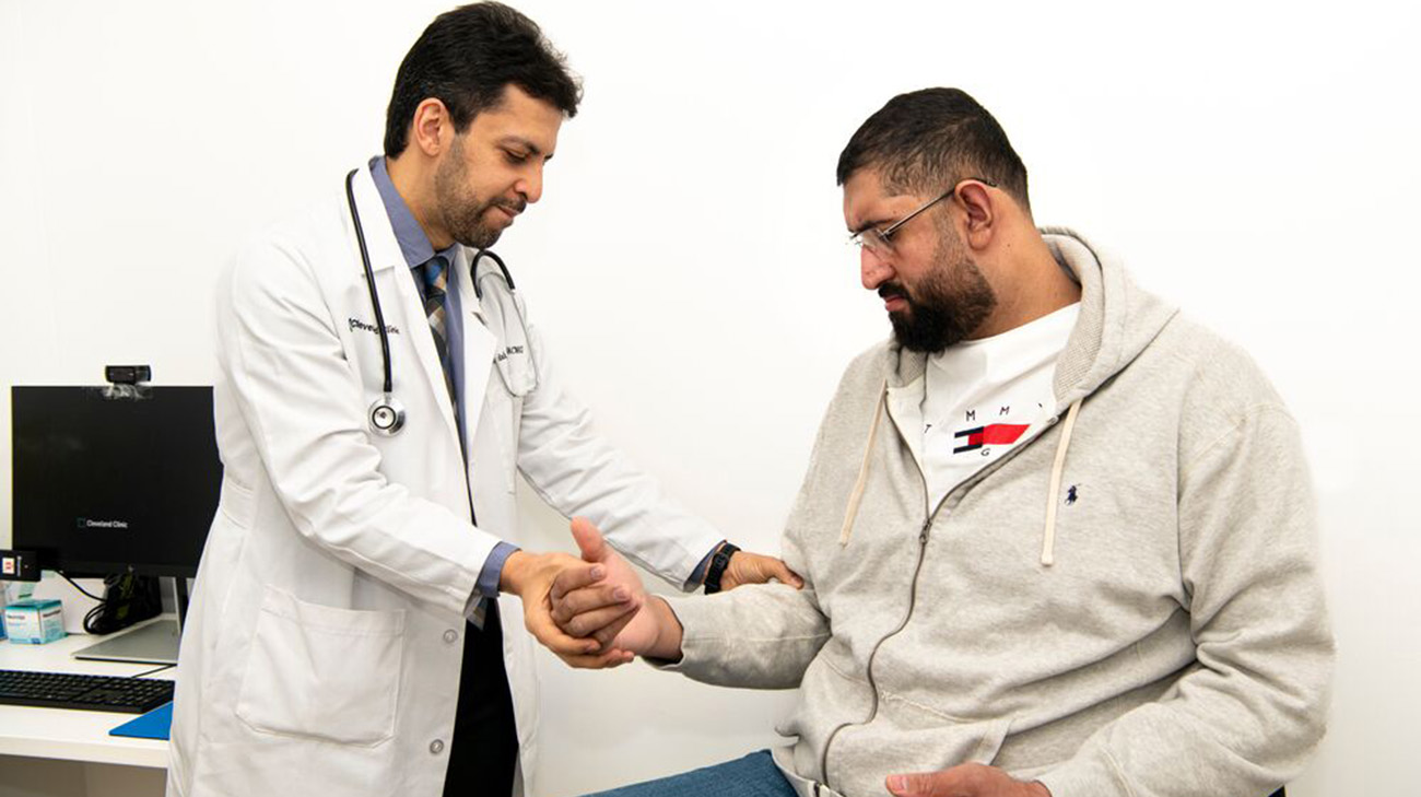 Mahdi during a follow-up appointment at Cleveland Clinic.