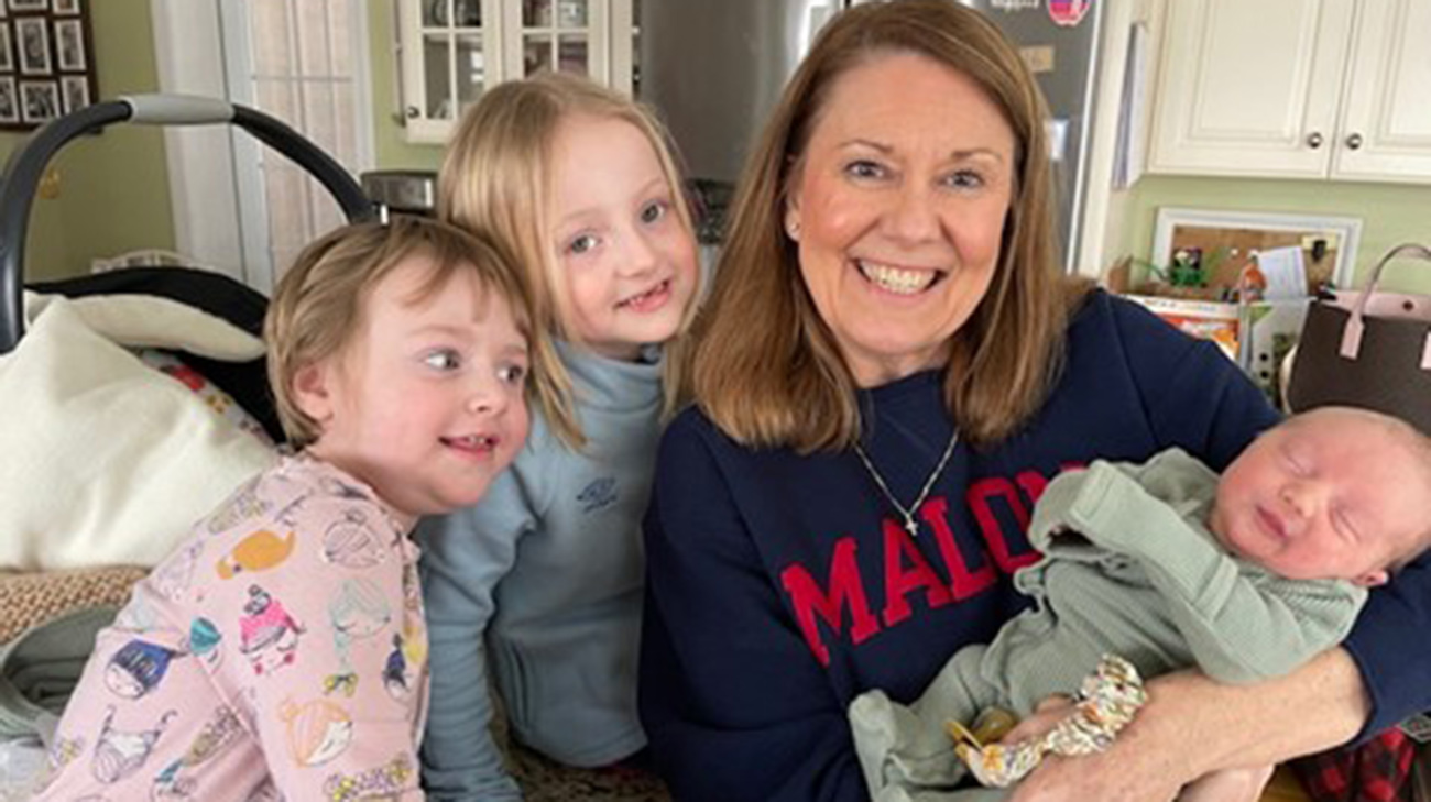 Tammy with her grandkids at home.